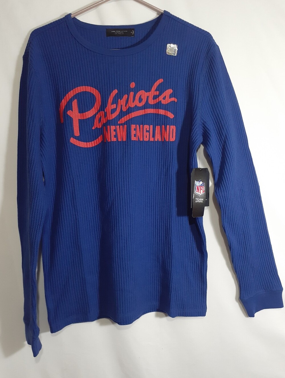 NWT Junkfood NFL New England PATRIOTS Thermal Long Sleeve Waffle MEDIUM Unisex